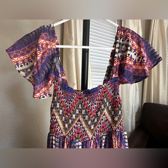 Anthropologie Smocked Flutter Sleeve Maxi XXS - Picture 2 of 3